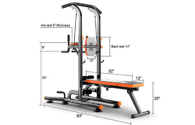 X Factor Power Tower 500 lbs with Weight Sit Up Bench