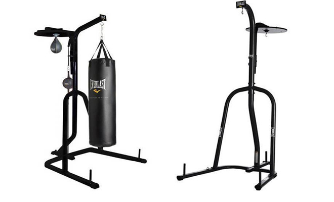 Power tower discount with boxing bag